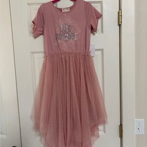 Joyfolie Pink Tulle Dress with Silver Glitter Sz 10